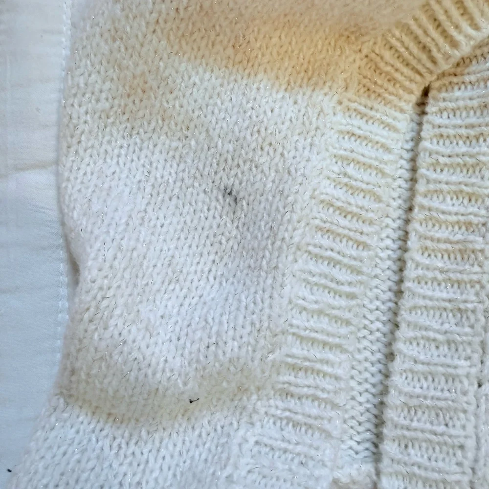 Cat & Jack Cozy Cable Knit Cream Toddler Hoodie with Pom Pom Sz 4T/5T